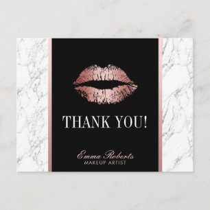 Maak een artistiek Roos Gold Lips Marble Hartelijk Briefkaart