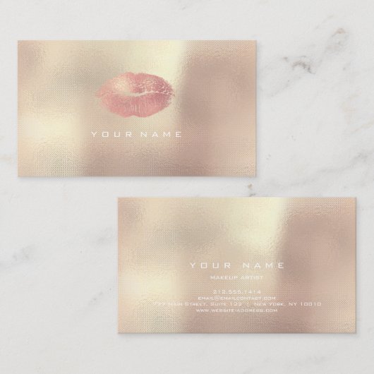 Maak een artistieke pieklijst Licht Roos Gold Pink Visitekaartje (Voorkant / Achterkant)