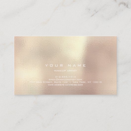 Maak een artistieke pieklijst Licht Roos Gold Pink Visitekaartje (Achterkant)