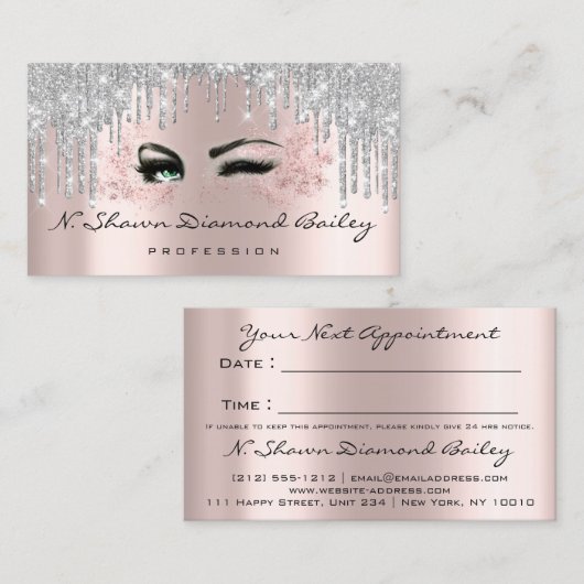 Maak een artistieke Roos VIP Silver Drivers Afsprakenkaartje (Voorkant / Achterkant)