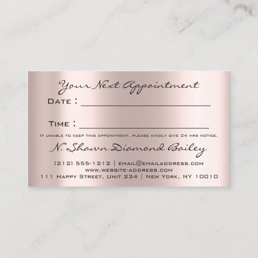 Maak een artistieke Roos VIP Silver Drivers Afsprakenkaartje (Achterkant)