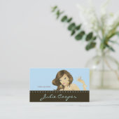 Maak een Artistist Visitekaartje Blauwe Vrouw (Staand voorkant)