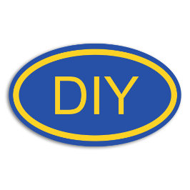 Maak een blauw en gouden Euro-stijl ovale sticker