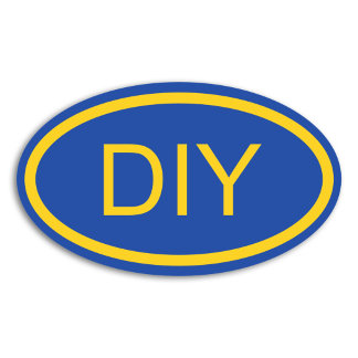 Maak een blauw en gouden Euro-stijl ovale sticker