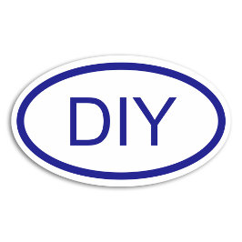 Maak een blauwe Euro-stijl ovale sticker