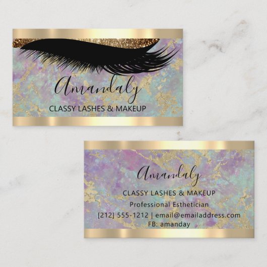 Maak een blijvende indruk met professionele make-u visitekaartje (Voorkant / Achterkant)