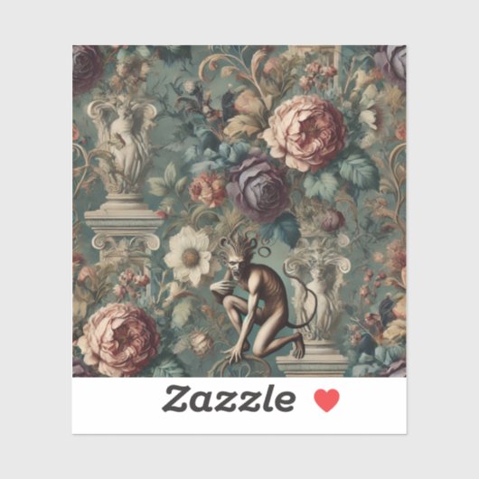 Maak een Buiging – Gotisch Bloemendesign Sticker (Vel)