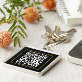 Maak een direct scanbare bedrijfs QR-code Sleutelhanger (Zijkant)