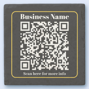 Maak een direct scanbare bedrijfs QR-code Stenen Onderzetter