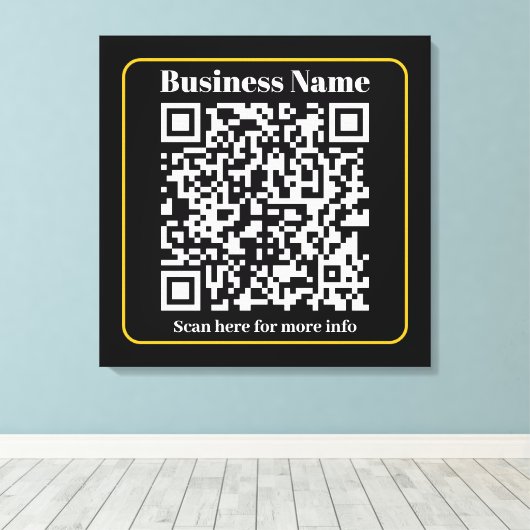 Maak een direct scanbare zakelijke QR-code Canvas Afdruk (Insitu (Houten vloer))