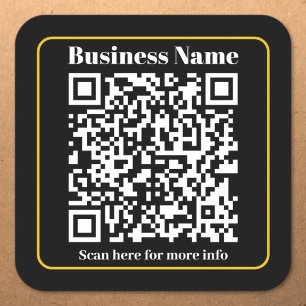 Maak een direct scanbare zakelijke QR-code Vierkante Sticker
