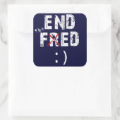 Maak een einde aan de Fed Vierkante Sticker (Tas)