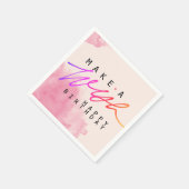 Maak een fijne feestdag in roze servet (Hoek)