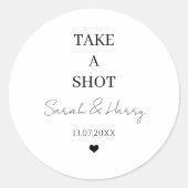 Maak een foto van een stijlvol huwelijksfeest ronde sticker (Voorkant)