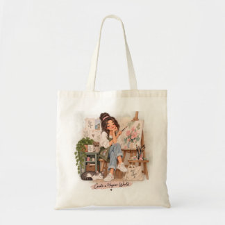 Maak een Gelukkigere Wereld Kunstenaarstotas Tote Bag