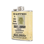Maak een gepersonaliseerd Western Gezocht Poster Heupfles (Links)
