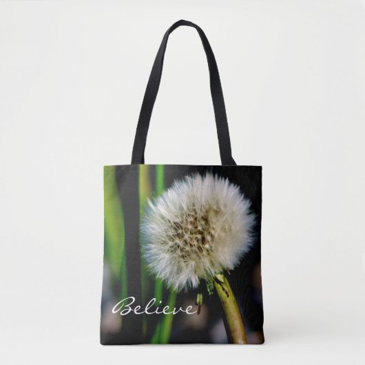 Maak een Gepersonaliseerd Wish, geloof, Dandelion Tote Bag (Voorkant)