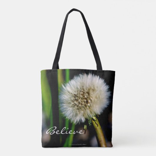 Maak een Gepersonaliseerd Wish, geloof, Dandelion Tote Bag (Achterkant)