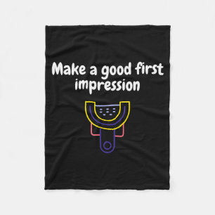Maak een goede eerste indruk tandarts grap fleece deken