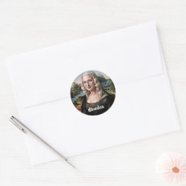 Maak een grappig gezicht op maat ronde sticker