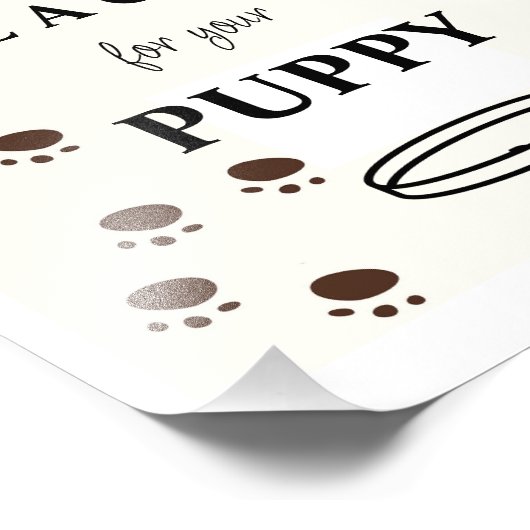 Maak een halsband teken, puppy Pawty Foto Afdruk (Hoek)