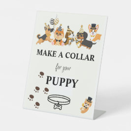 Maak een halsband teken, puppy Pawty Reclamebord Met Voetstuk