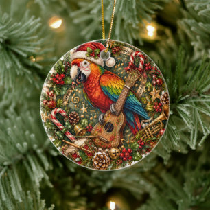 Maak een illustratie van een kerstornament keramisch ornament