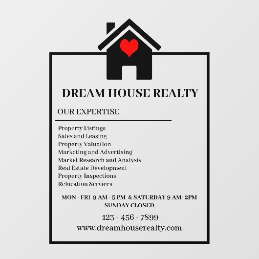 Maak een indruk met Real Estate Window Decals (Vel)