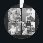 Maak een Instagram-collage met 4 foto's - zwart Ornament<br><div class="desc">Gebruik vier vierkante foto's om een uniek en persoonlijk cadeau te maken. Of je kunt de hipsterpuppy houden en een trendy aandenken maken. Als je de afbeeldingen moet aanpassen,  klik je op het aanpassinggereedschap om wijzigingen aan te brengen.</div>