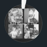 Maak een Instagram-collage met 4 foto's - zwart Ornament<br><div class="desc">Gebruik vier vierkante foto's om een uniek en persoonlijk cadeau te maken. Of je kunt de hipsterpuppy houden en een trendy aandenken maken. Als je de afbeeldingen moet aanpassen,  klik je op het aanpassinggereedschap om wijzigingen aan te brengen.</div>