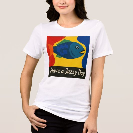 Maak een jazzy dag ontwerp Tri-Blend shirt (Voorkant)