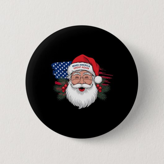 Maak een Kerst Grote Opnieuw Xmas Trump Pyjamas SA Ronde Button 5,7 Cm (Voorkant)