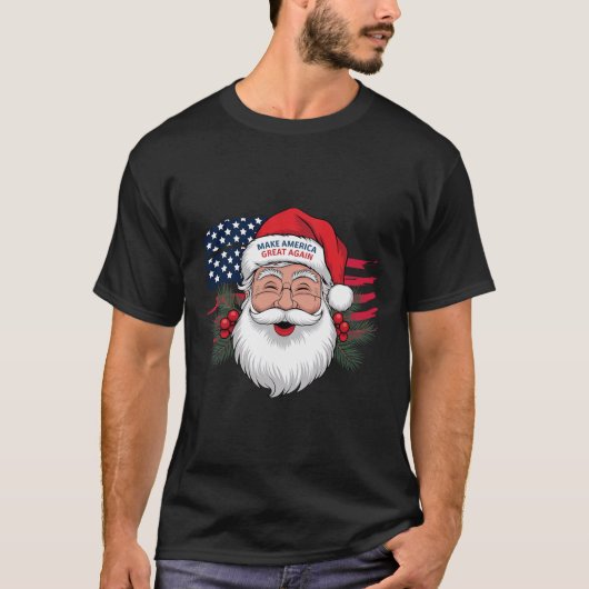 Maak een Kerst Grote Opnieuw Xmas Trump Pyjamas SA T-shirt (Voorkant)
