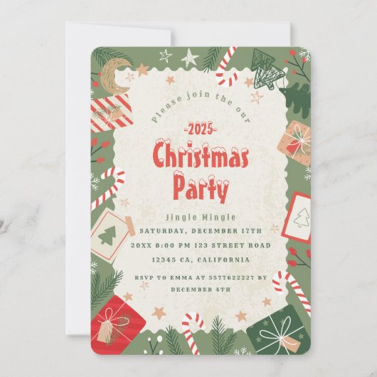 Maak een Kerstfeest Uitnodiging (Voorkant)