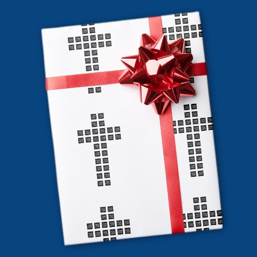 Maak een kruispatroon met elk logo of elke afbeeld cadeaupapier
