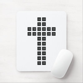 Maak een kruispatroon met elk logo of elke afbeeld muismat