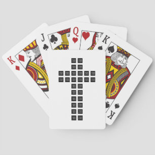 Maak een kruispatroon met elk logo of elke afbeeld pokerkaarten