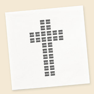Maak een kruispatroon met elk logo of elke afbeeld servet