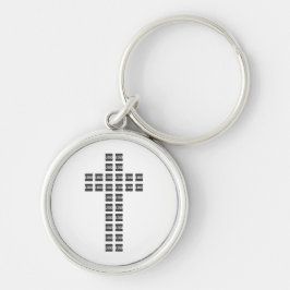 Maak een kruispatroon met elk logo of elke afbeeld sleutelhanger