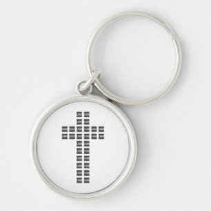 Maak een kruispatroon met elk logo of elke afbeeld sleutelhanger