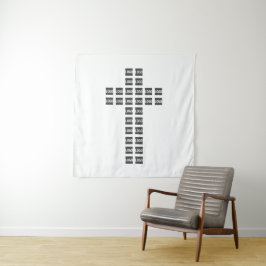 Maak een kruispatroon met elk logo of elke afbeeld wandkleed