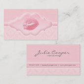 Maak een kunstmatig Visitekaartje Roze lippen Dama (Voorkant / Achterkant)