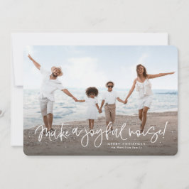 Maak een leuke religieuze kerstfoto met een leuk g feestdagenkaart