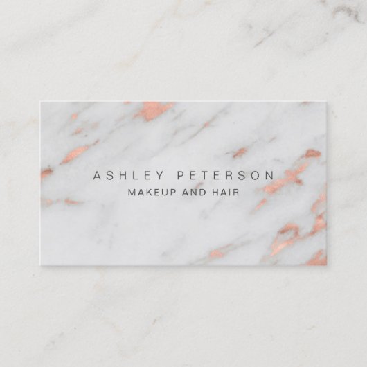 Maak een modern roos gouden foliepatroon visitekaartje (Voorkant)