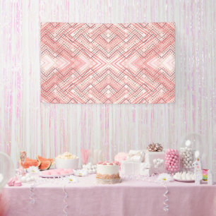 Maak een moderne achtergrond met roze en witte dia spandoek