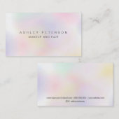 Maak een moderne roze parelbruine holografisch visitekaartje (Voorkant / Achterkant)