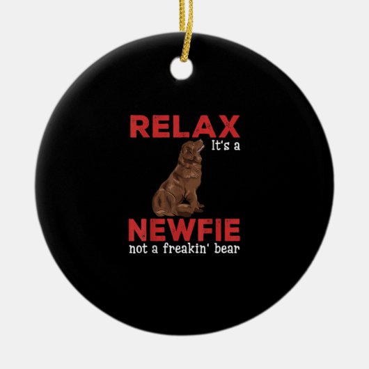 Maak een nieuw bestand los | Kute newfoundland dog Keramisch Ornament (Voorkant)