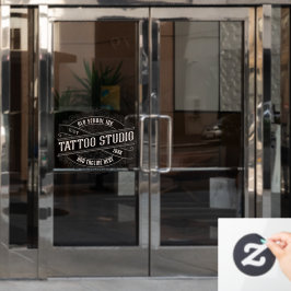 Maak een Old School Ink Tattoo Shop Business op ma Raamsticker