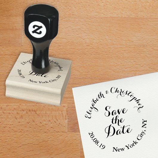 Maak een op maat gemaakte elegante script save the rubberstempel