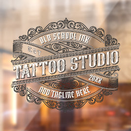 Maak een op maat gemaakte Old School Ink Tattoo Sh Raamsticker